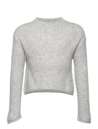 Mango Ribbed Knit Sweater Grå