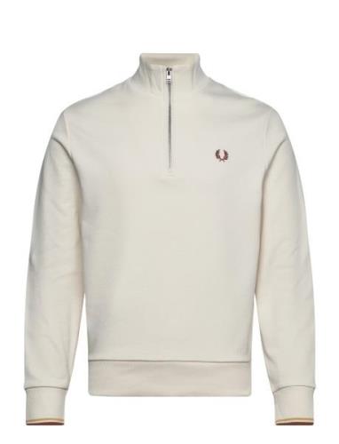 Fred Perry Half Zip Sweatshirt Kräm