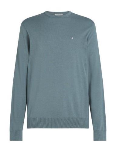 Calvin Klein Cotton Silk Blend Cn Sweater Blå