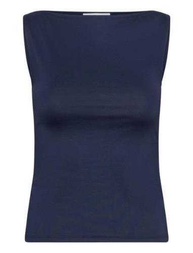 Weekday Boatneck Sleeveless Top Blå