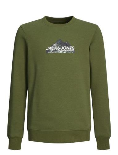 Jack & J S Jcomountain Logo Sweat Crew Neck Sn Jnr Grön