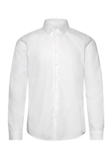 Calvin Klein Non Iron Tonal Strct Slim Shirt Vit