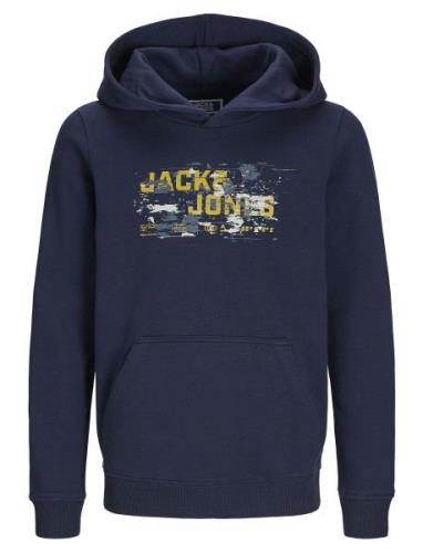 Jack & J S Jcooutdoor Logo Sweat Hood Sn Jnr Marinblå