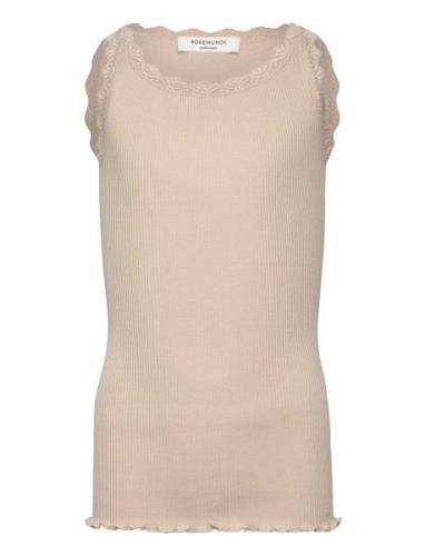 Rosemunde Kids Beatha Silk Top W/ Lace Beige