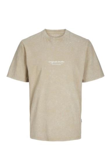 Jack & J S Jorvesterbro Wash Tee Ss Crew Neck Jnr Beige